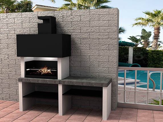 Grillkamin Design (eine Ablage)