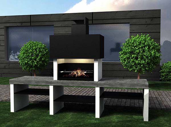 Barbecue design (deux bancs)